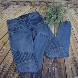 mens skinny moto jean